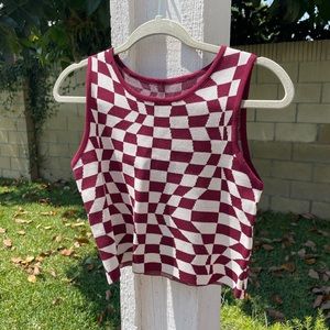 Checkered tank top/ crop topish